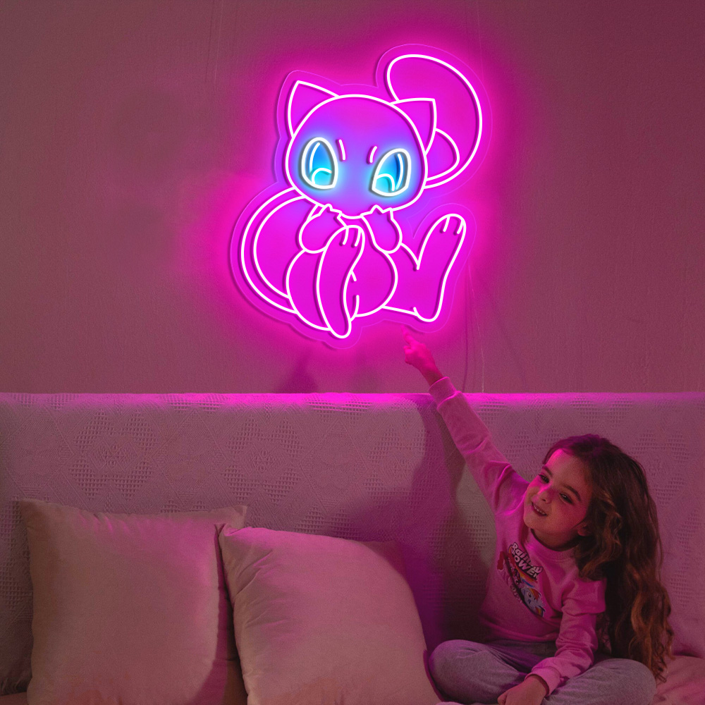 Mew Pokemon Neon Sign