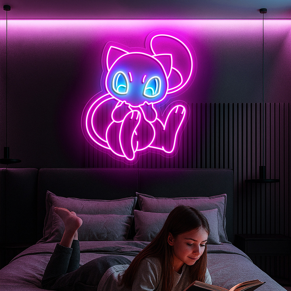 Mew Pokemon Neon Sign
