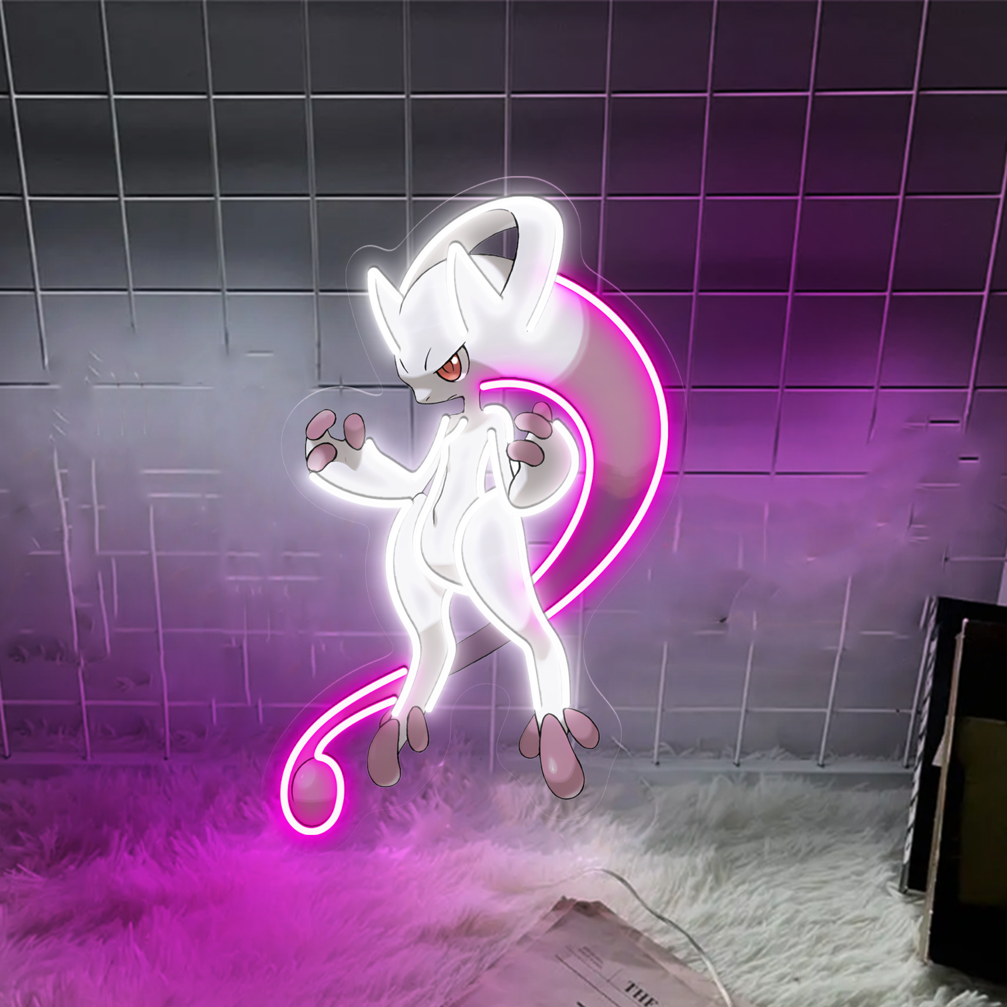 Pokemon Mewtwo UV Sign