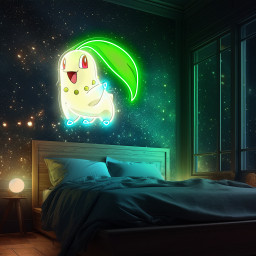 Chikorita Pokemon UV Sign