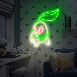 Chikorita Pokemon Neon Signs