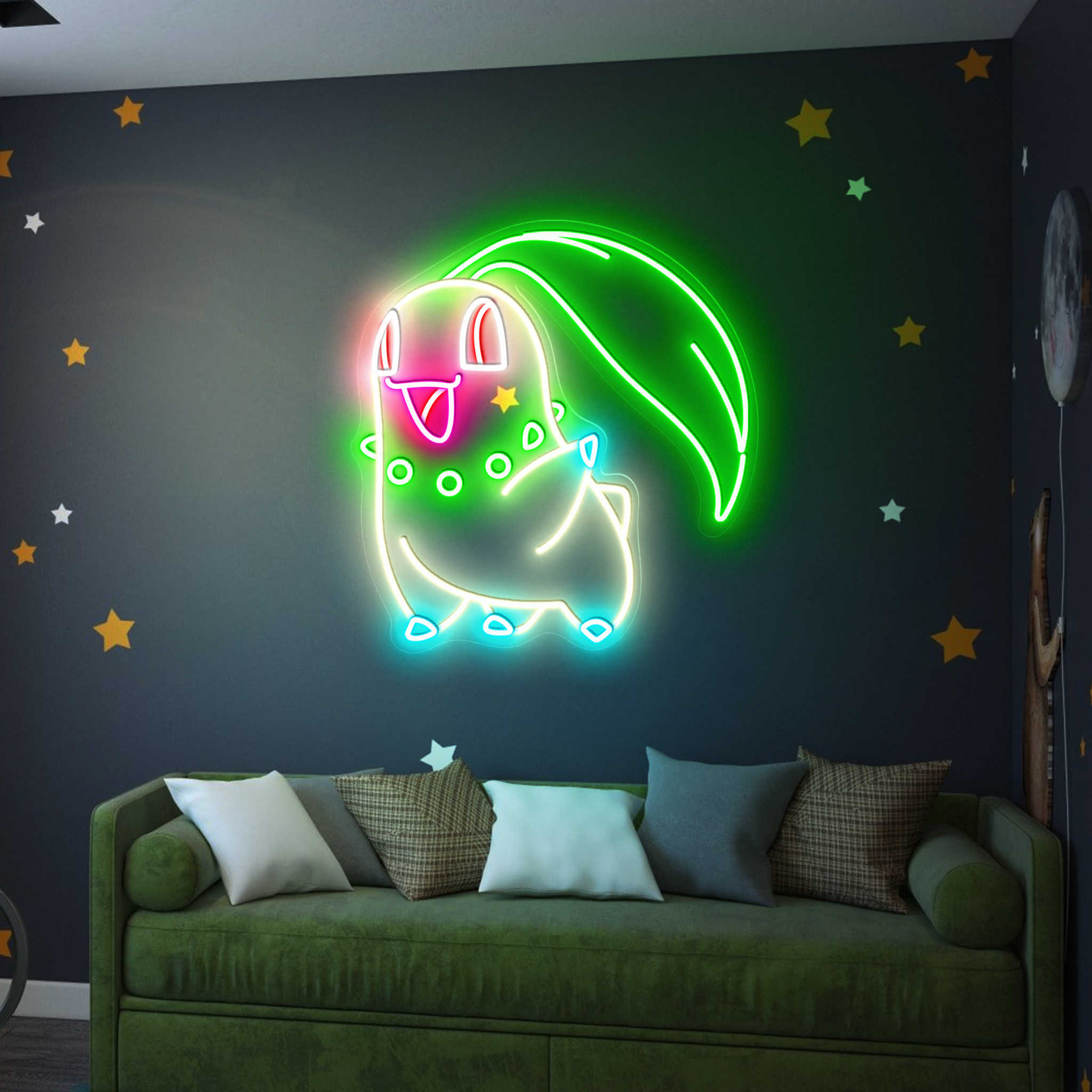 Chikorita Pokemon Neon Sign