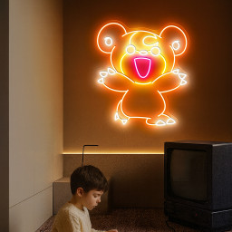 Pokemon Teddiursa Neon Sign