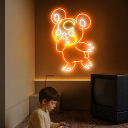 Pokemon Teddiursa Neon Signs