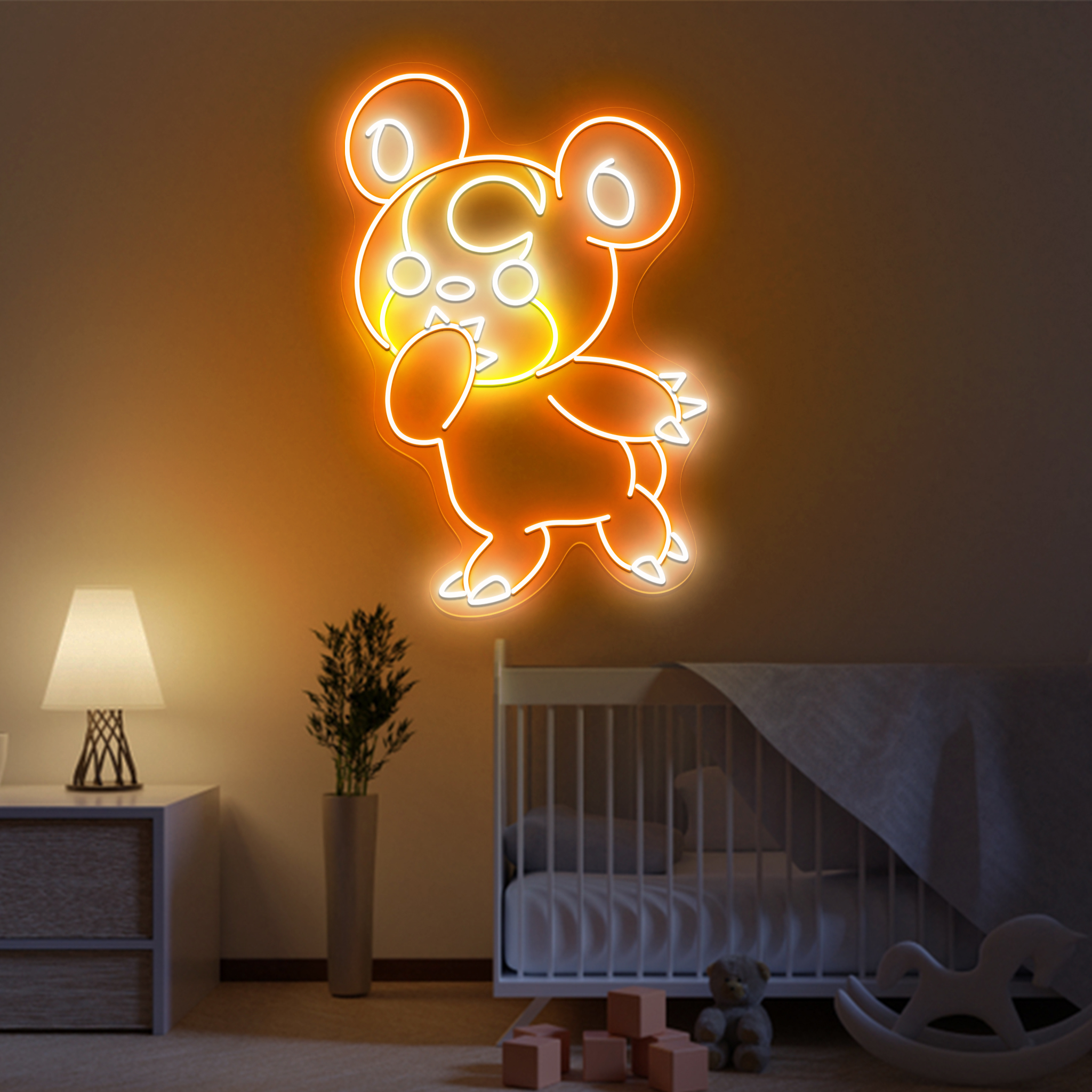Pokemon Teddiursa Neon Signs