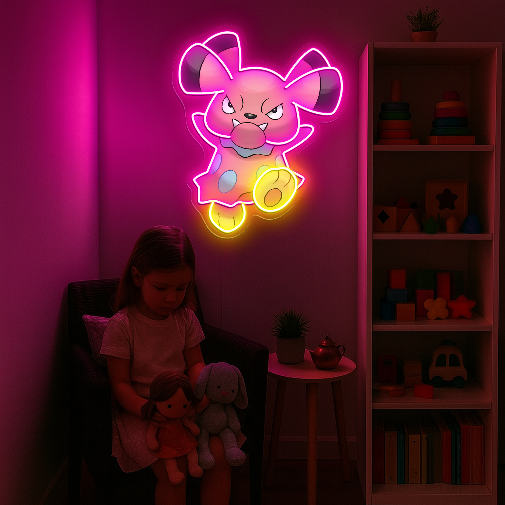 Snubbull Pokemon UV Sign