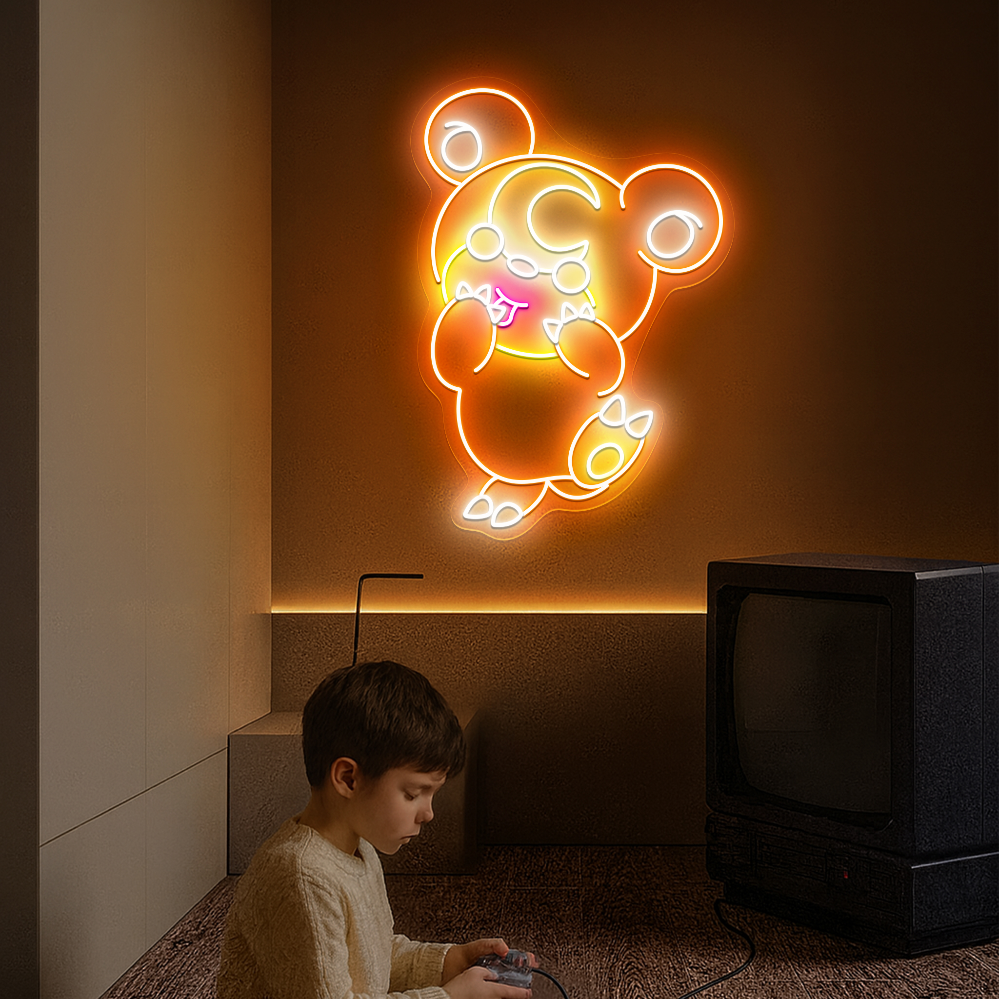 Teddiursa Pokemon Neon Signs
