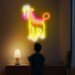 Girafarig Pokemon Neon Signs
