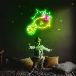 Qwilfish Pokemon Neon Sign