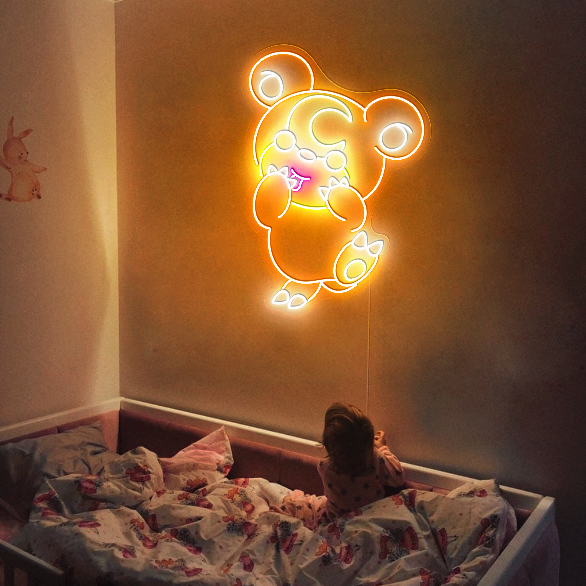 Teddiursa Pokemon Neon Signs