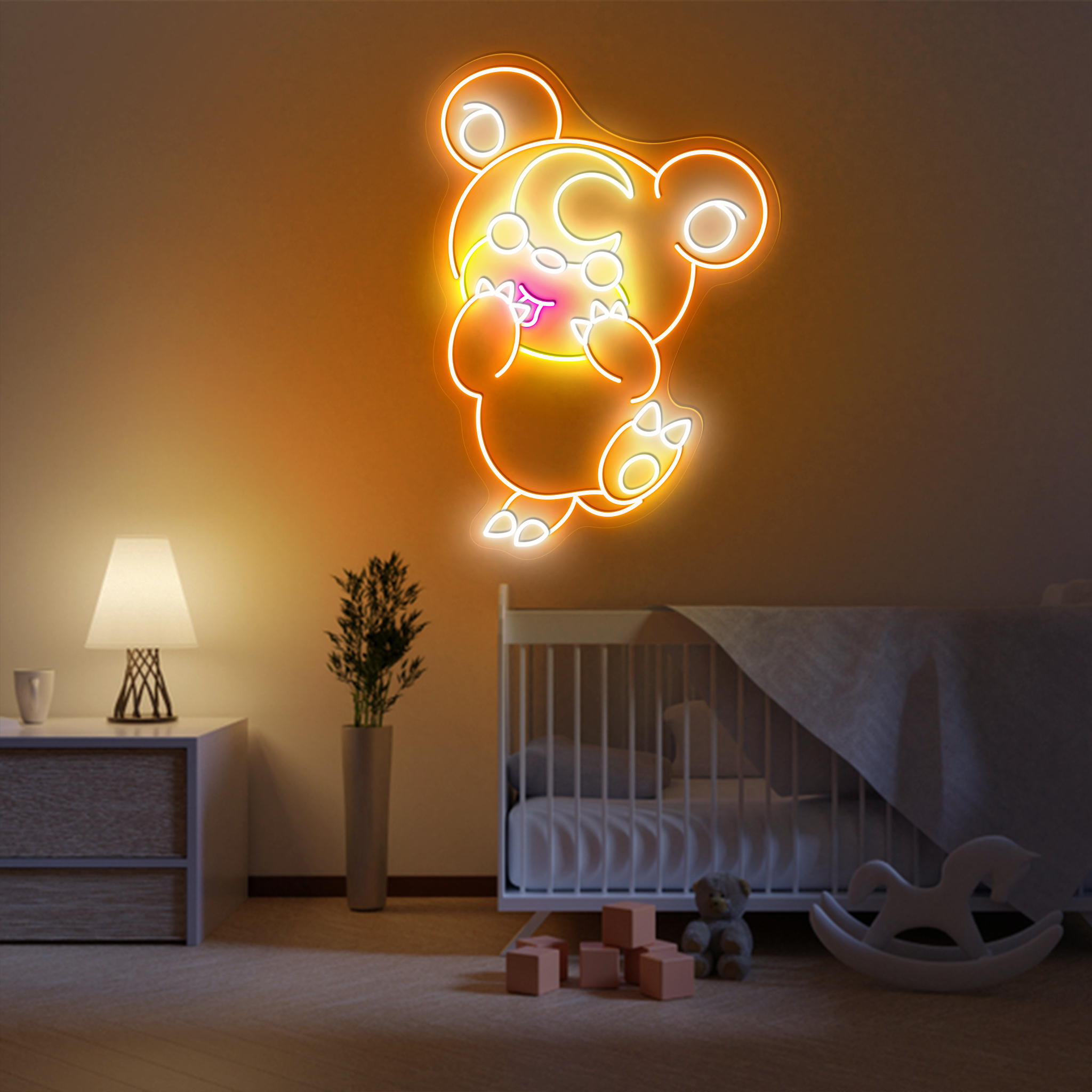 Teddiursa Pokemon Neon Signs