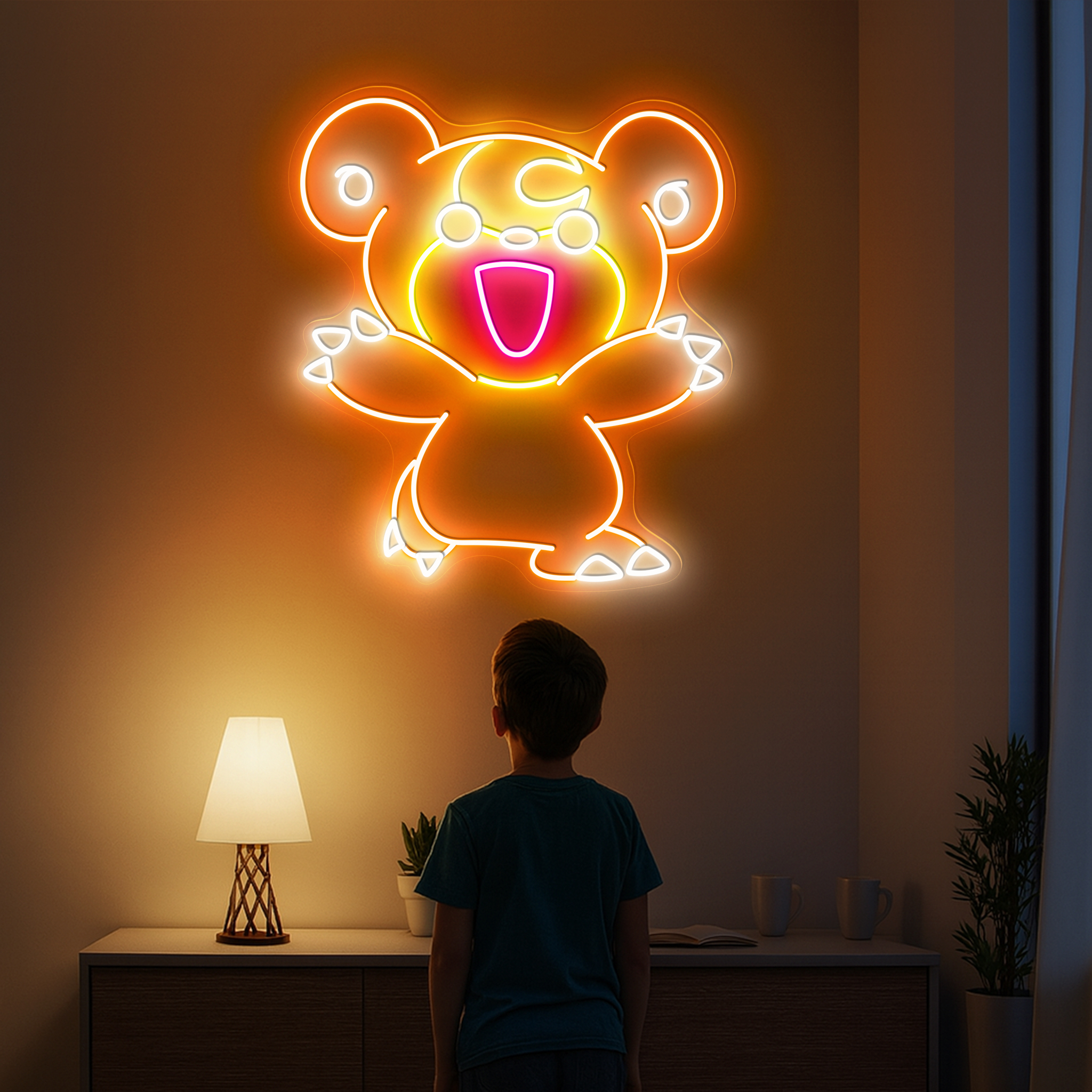 Pokemon Teddiursa Neon Sign