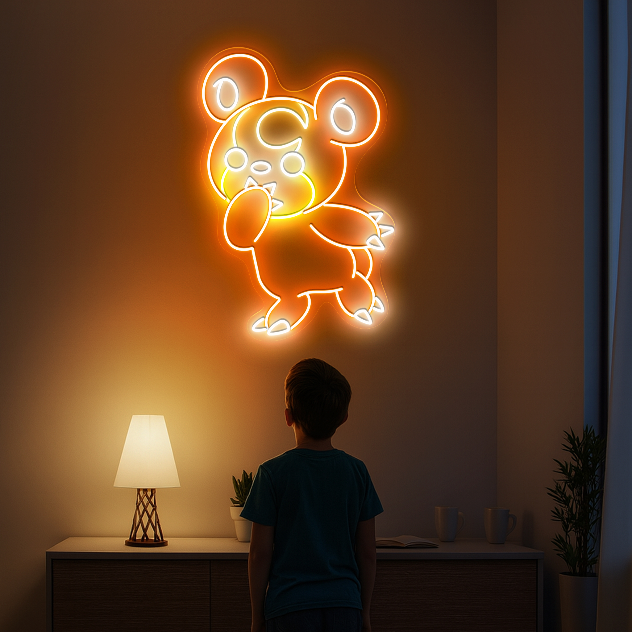 Pokemon Teddiursa Neon Signs