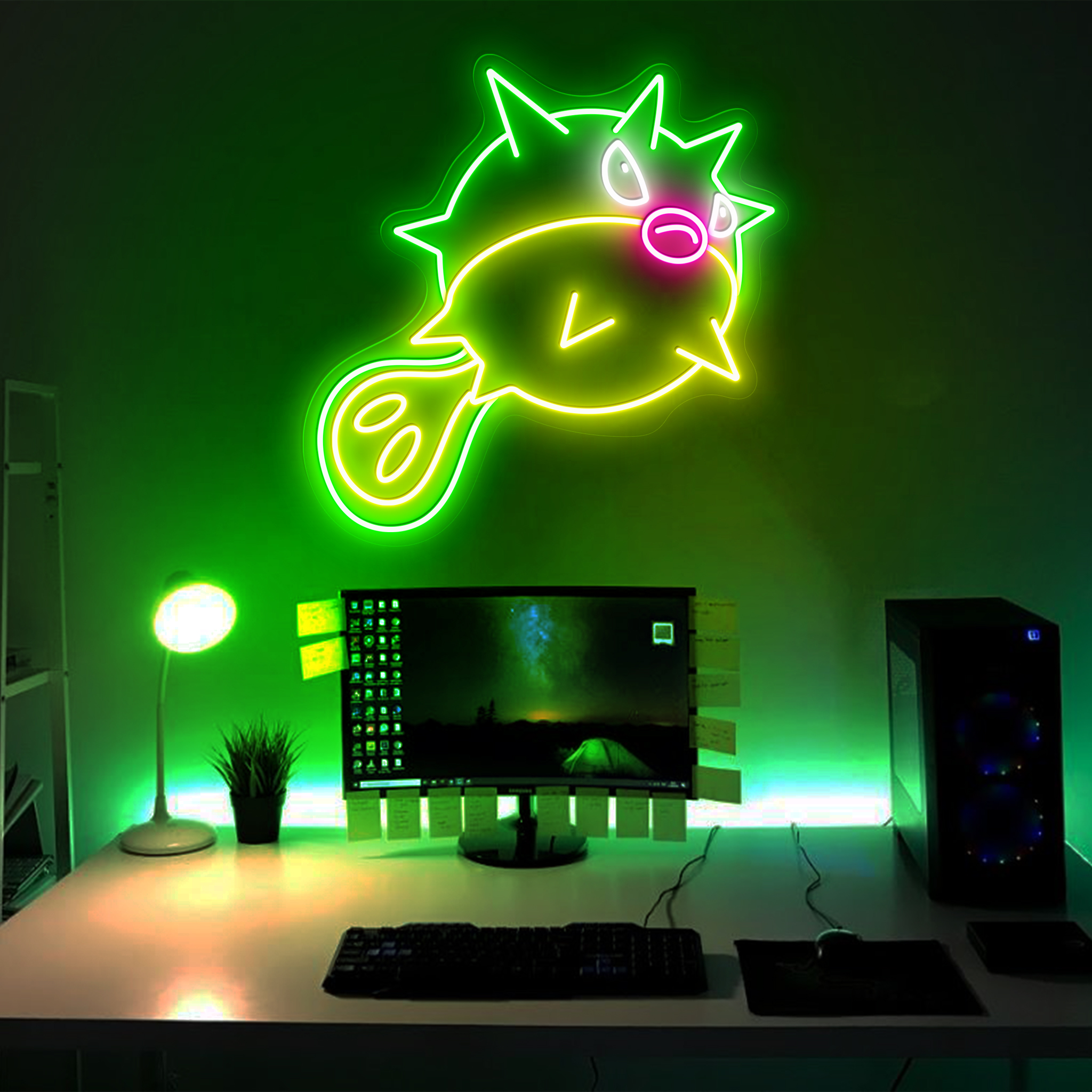 Qwilfish Pokemon Neon Sign