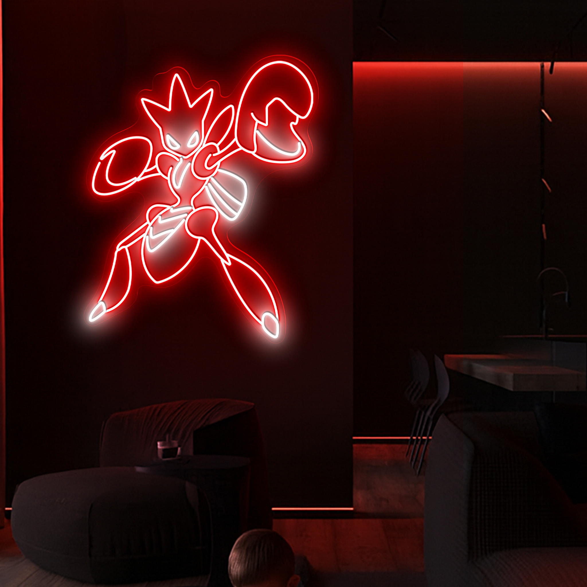 Scizor Pokemon Neon Sign