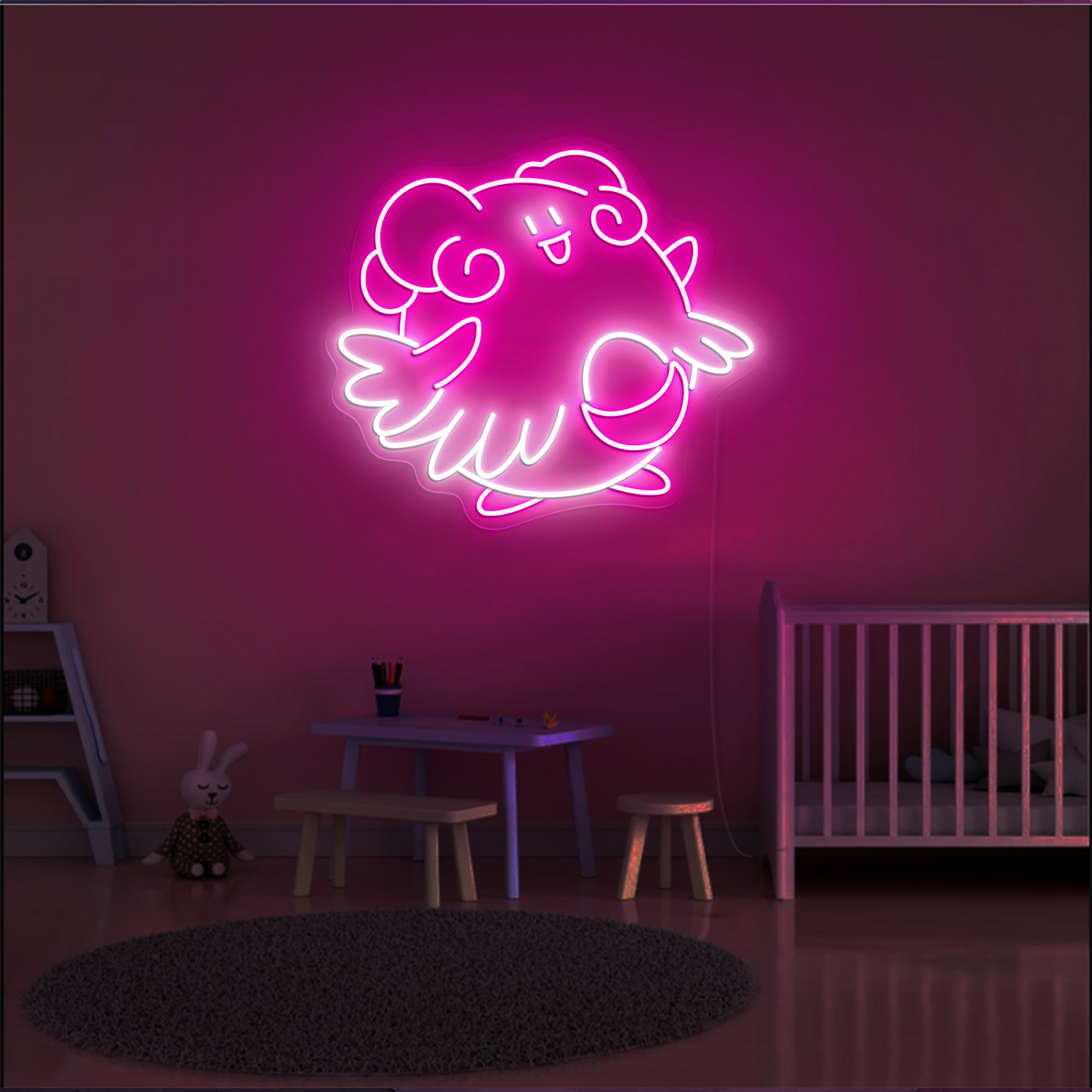 Blissey Pokemon Neon Sign