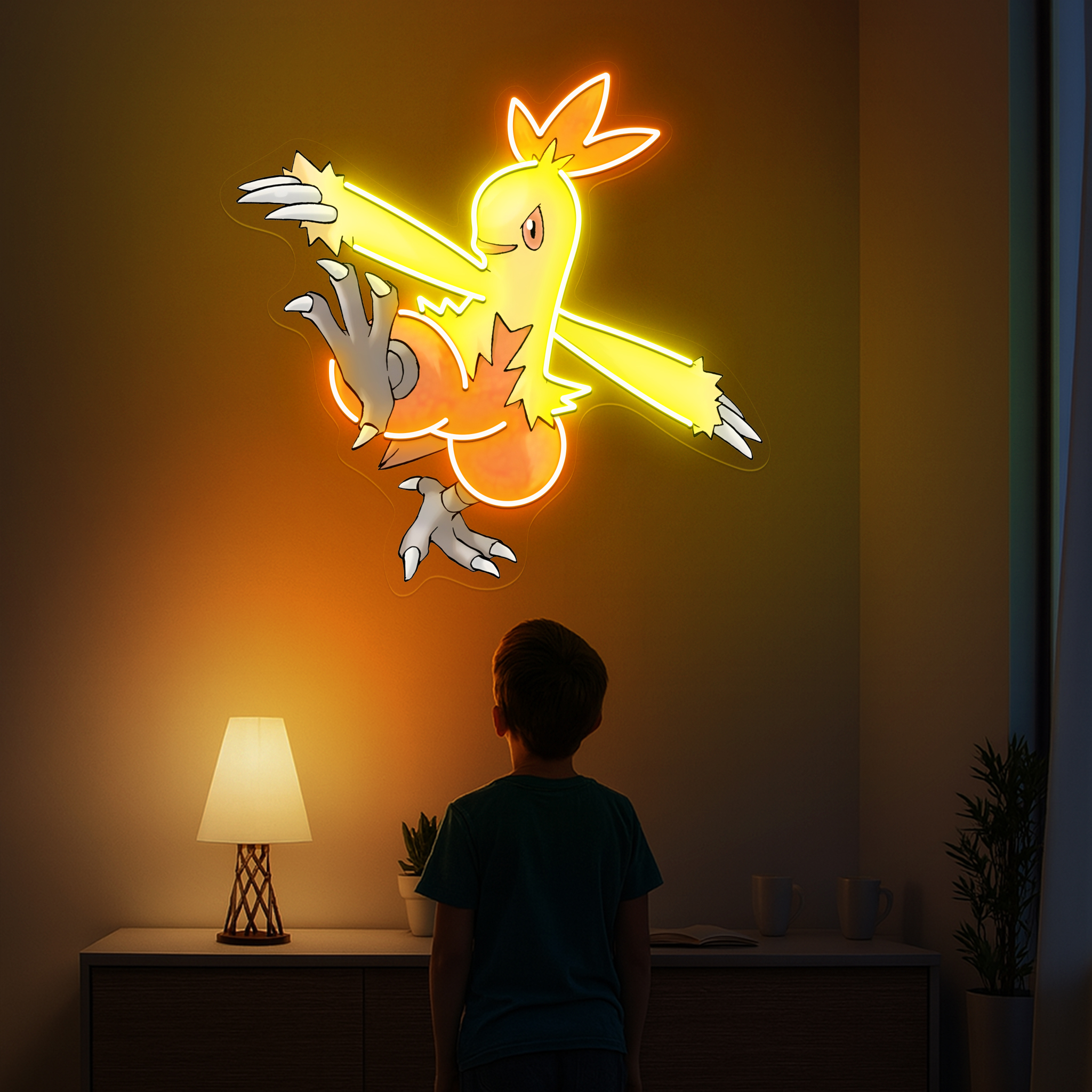 Combusken Pokemon UV Sign
