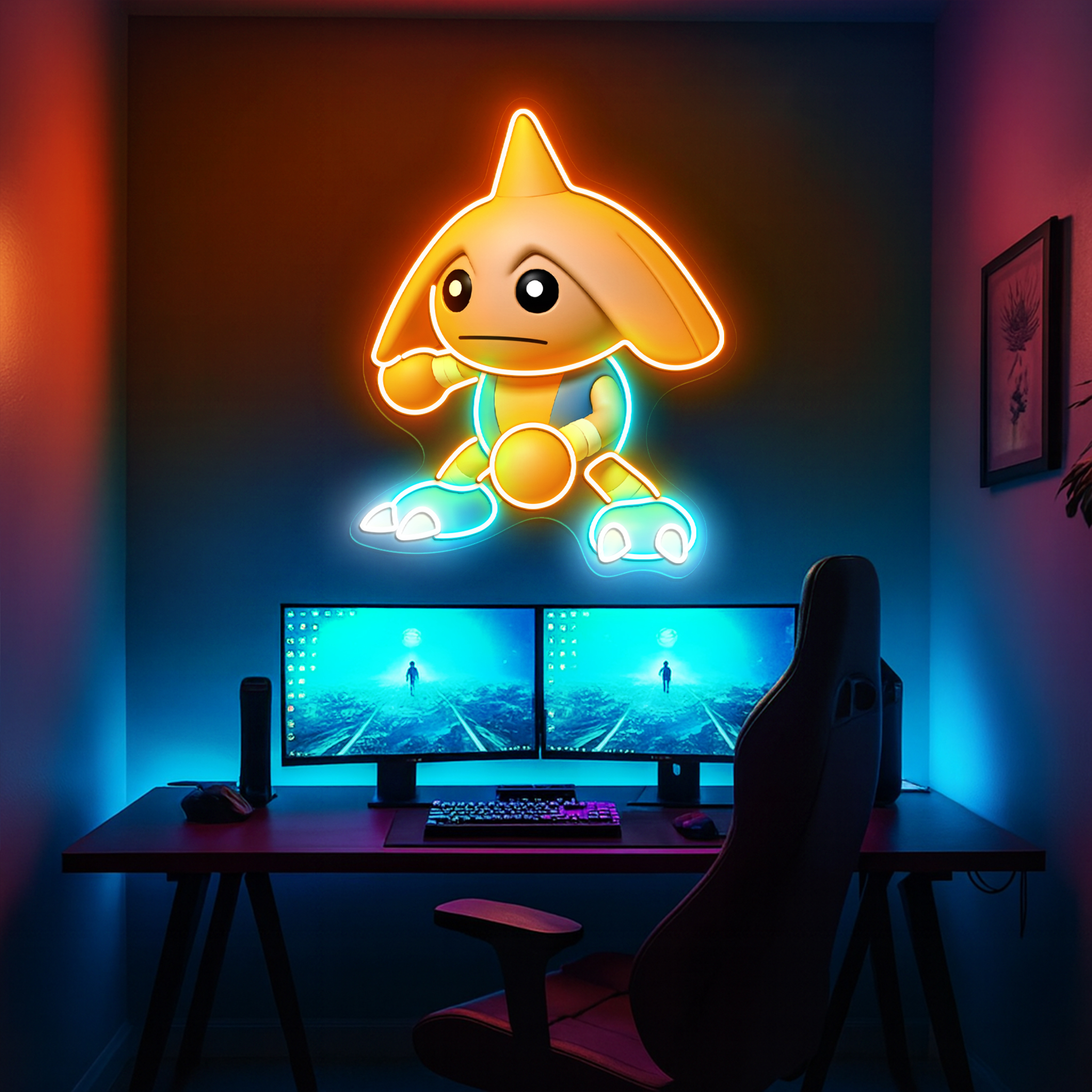 Hitmontop Pokemon UV Sign