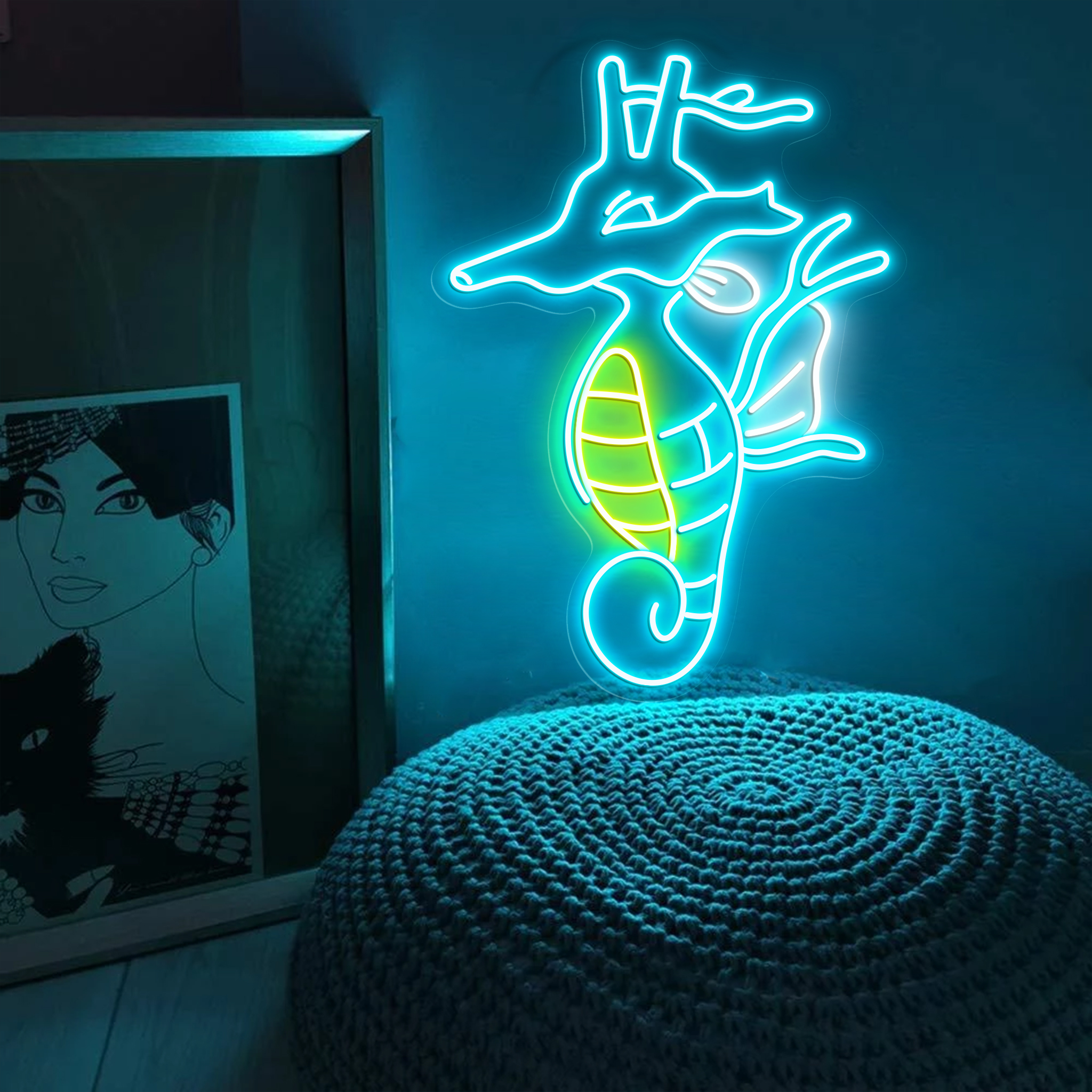 Kingdra Pokemon Neon Sign
