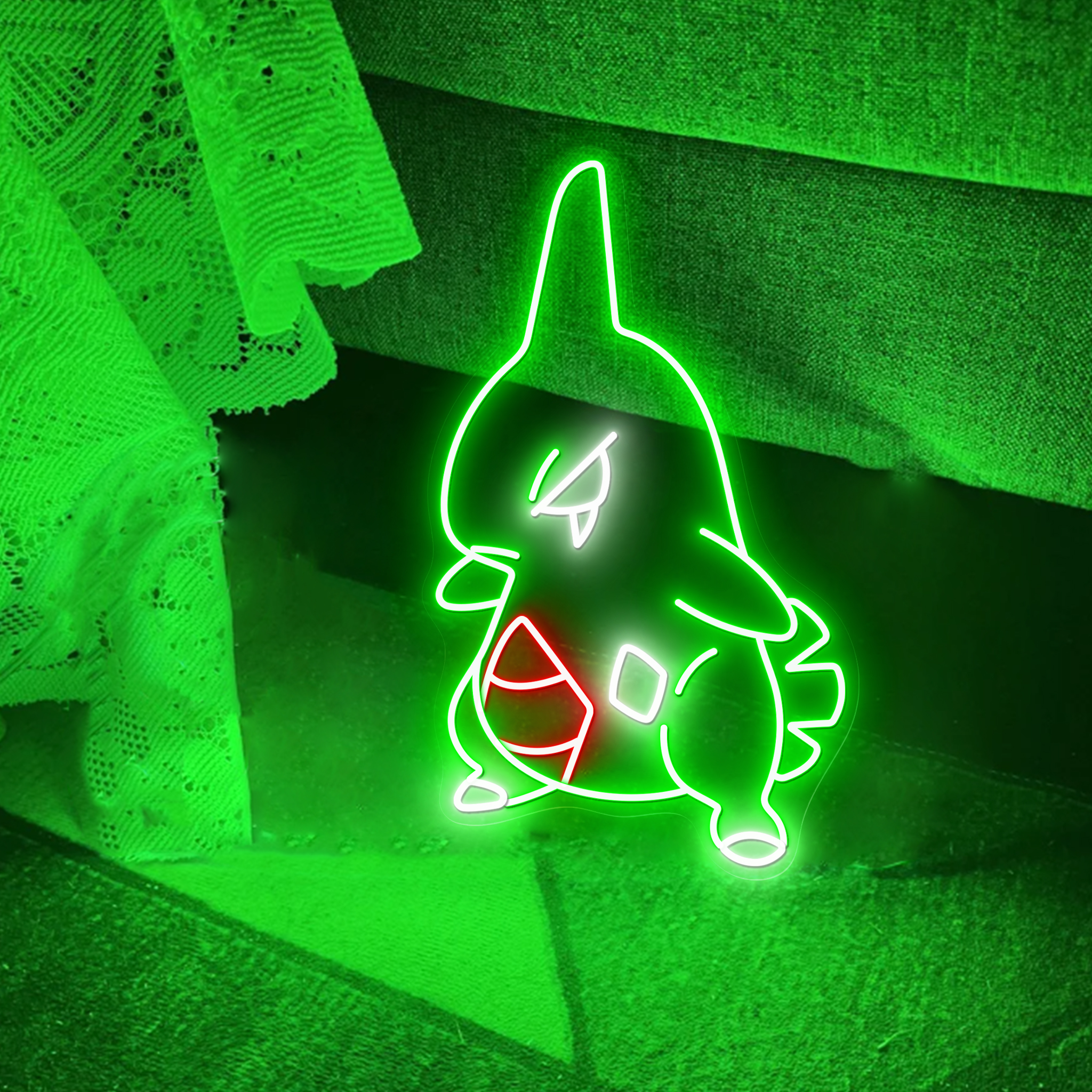Larvitar Pokemon Neon Sign
