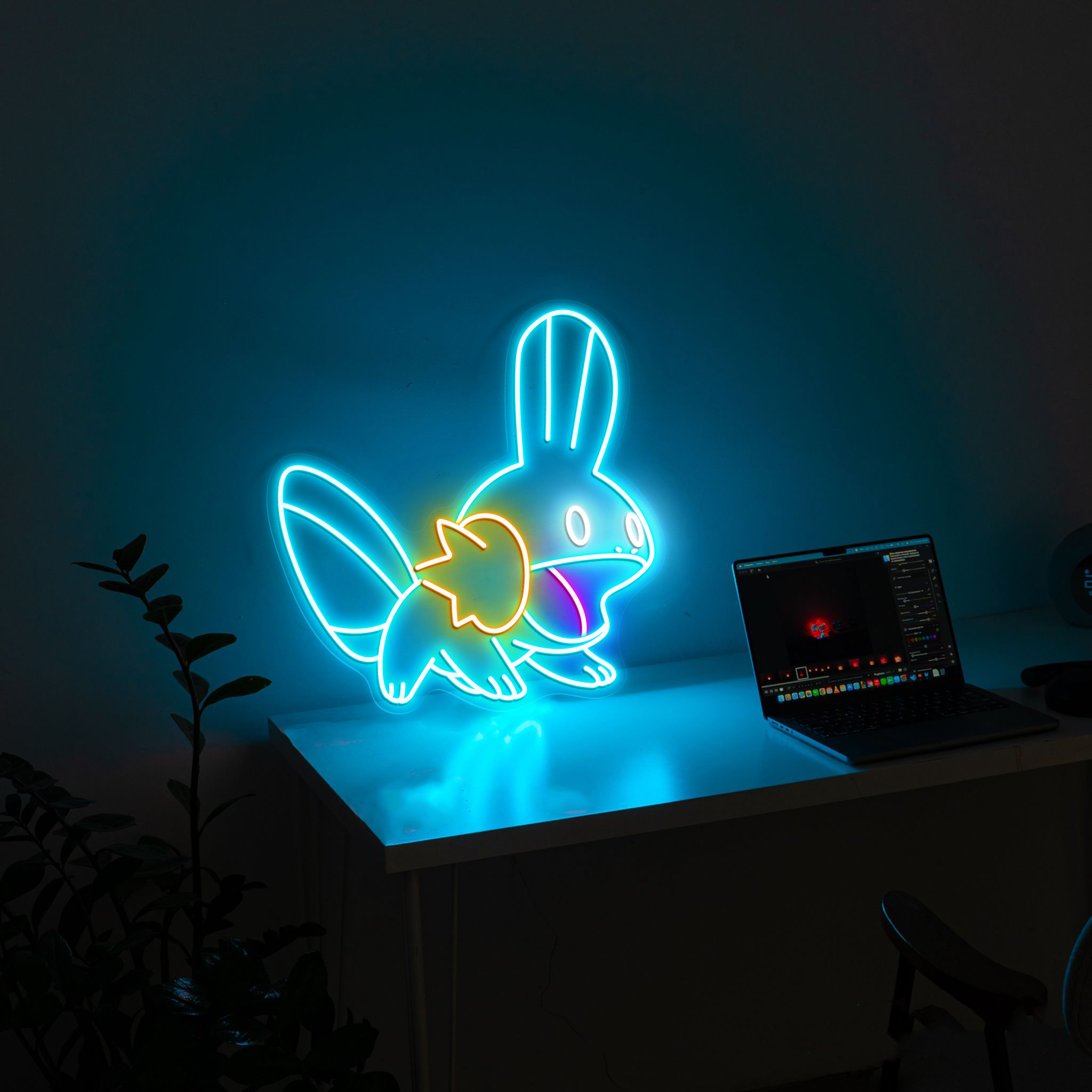 Mudkip Pokemon Neon Sign