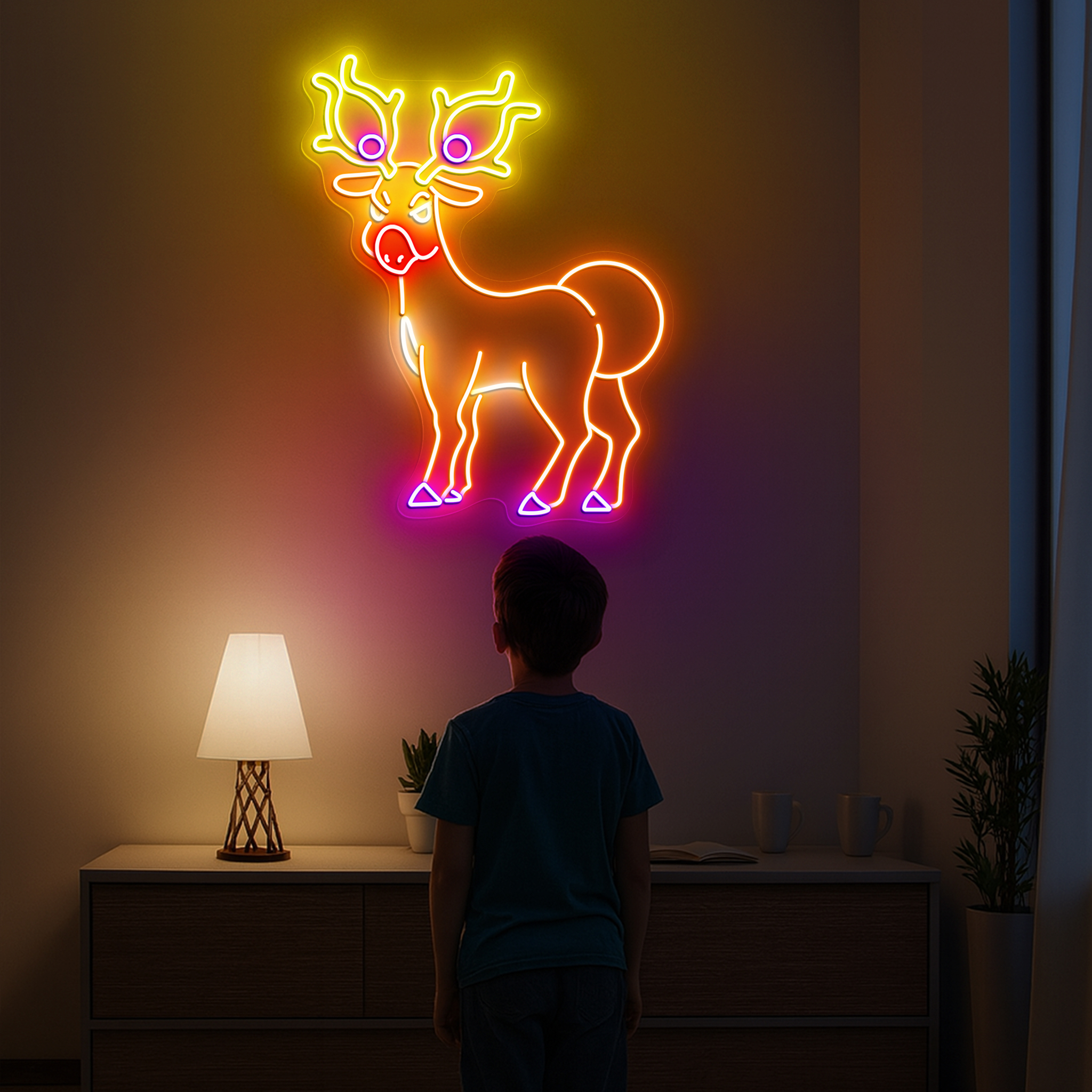 Pokemon Stantler Neon Sign