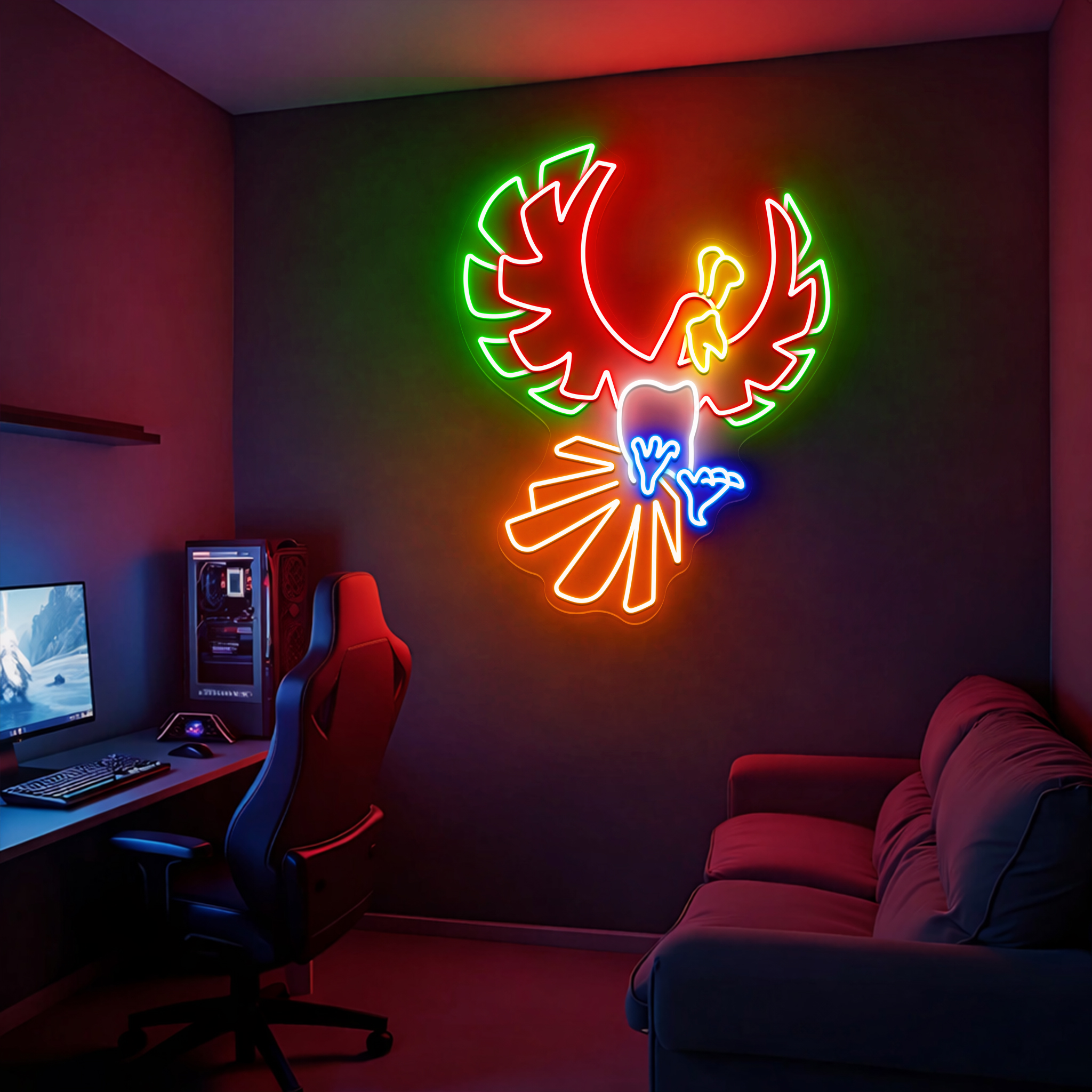 Ho-oh Pokemon Neon Sign