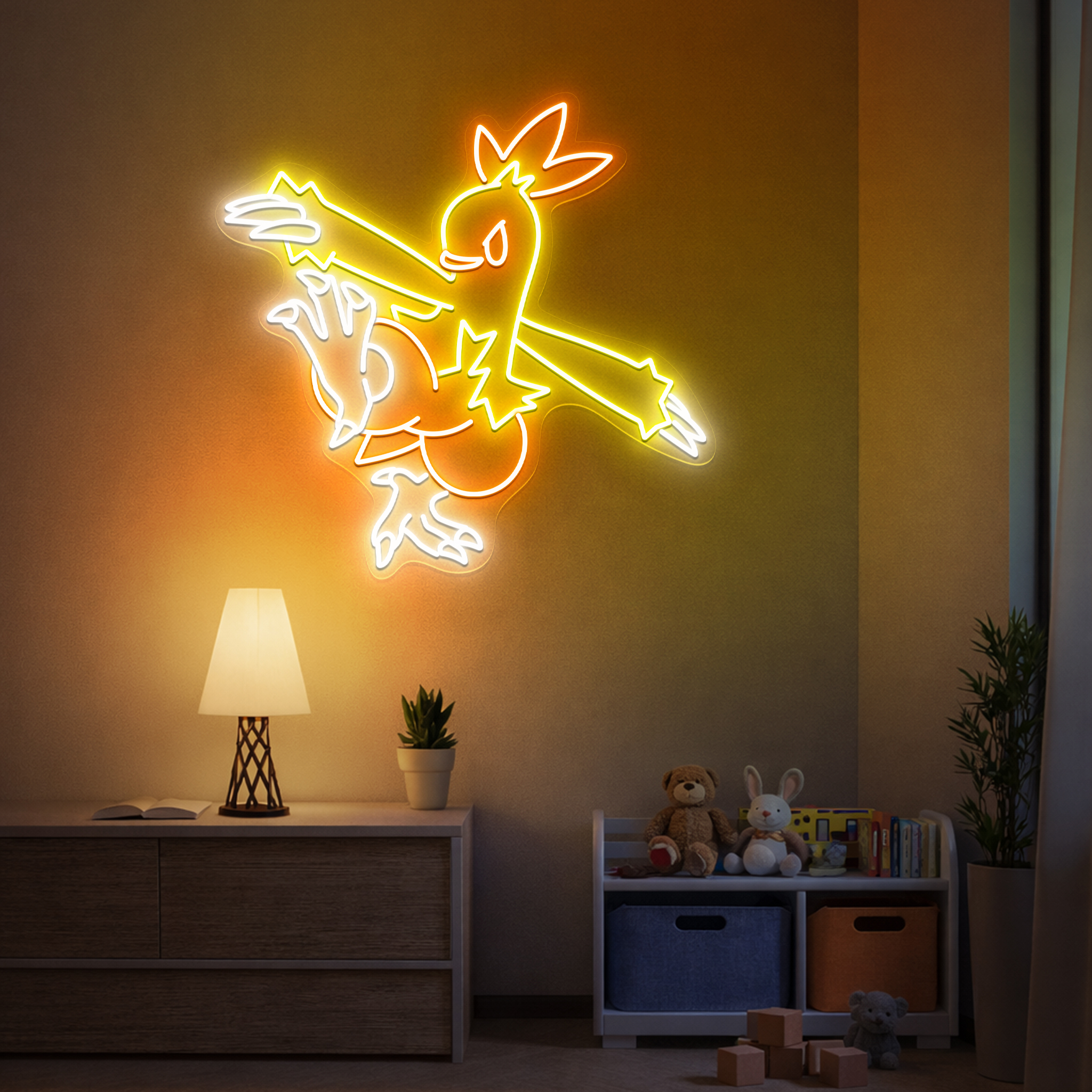 Combusken Pokemon Neon Sign