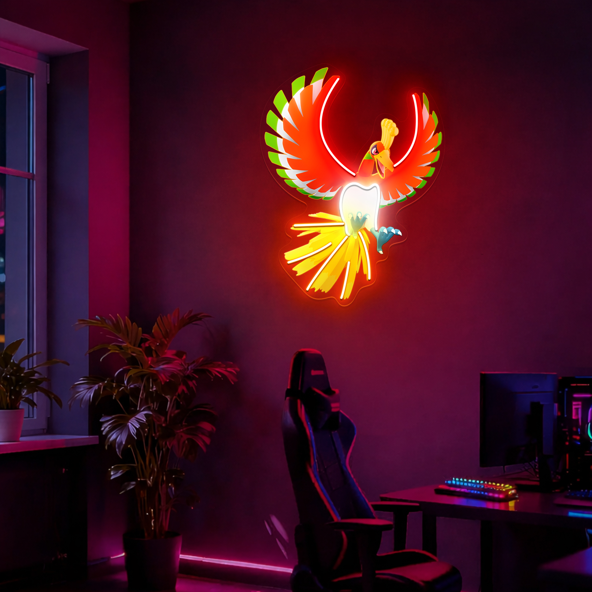 Ho-oh Pokemon UV Sign