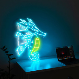 Mega Kingdra Pokemon Neon Sign