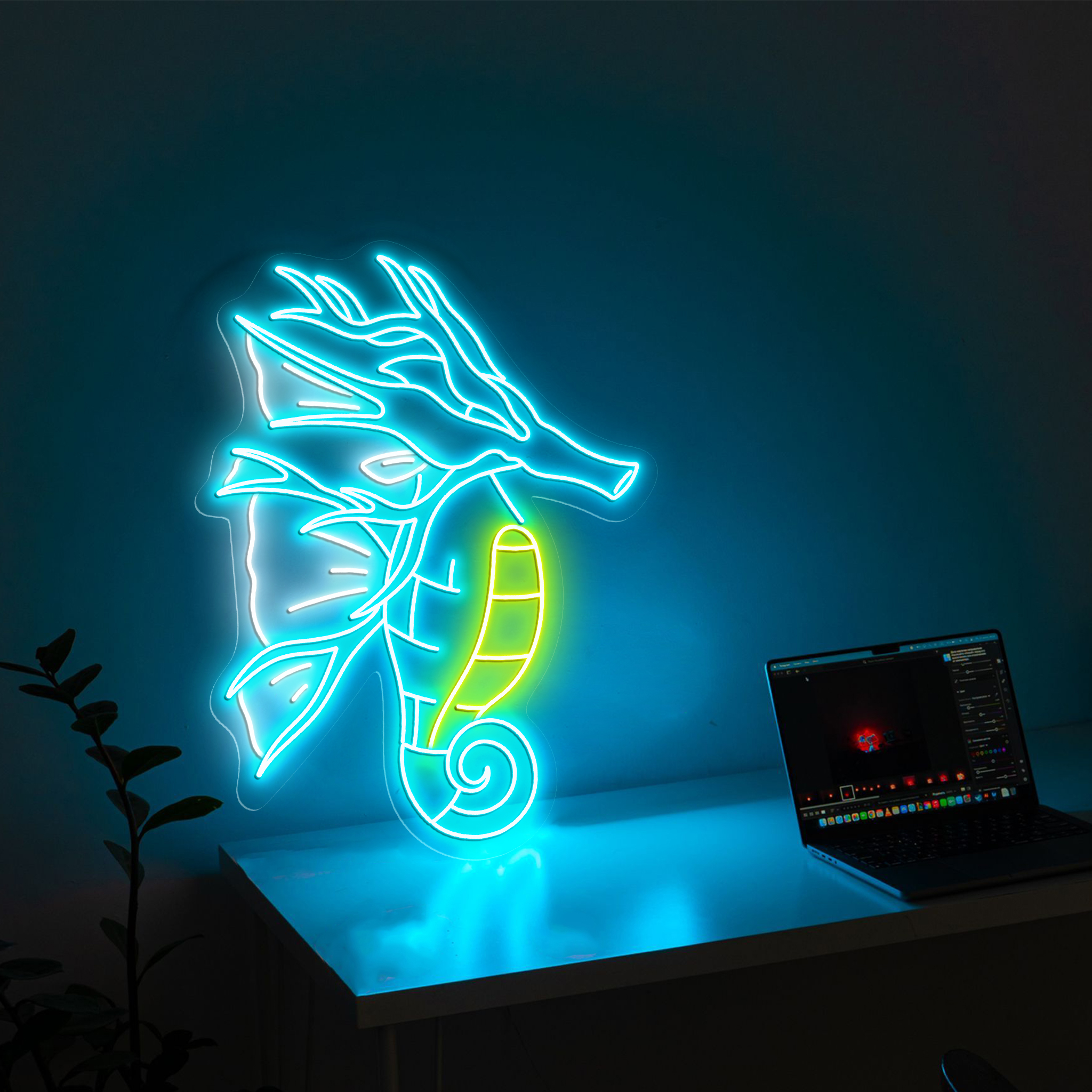 Mega Kingdra Pokemon Neon Sign