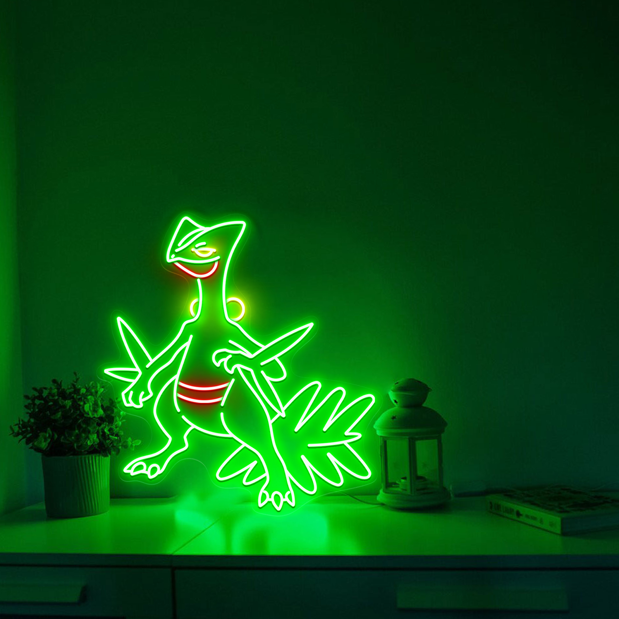 Sceptile Pokemon Neon Sign