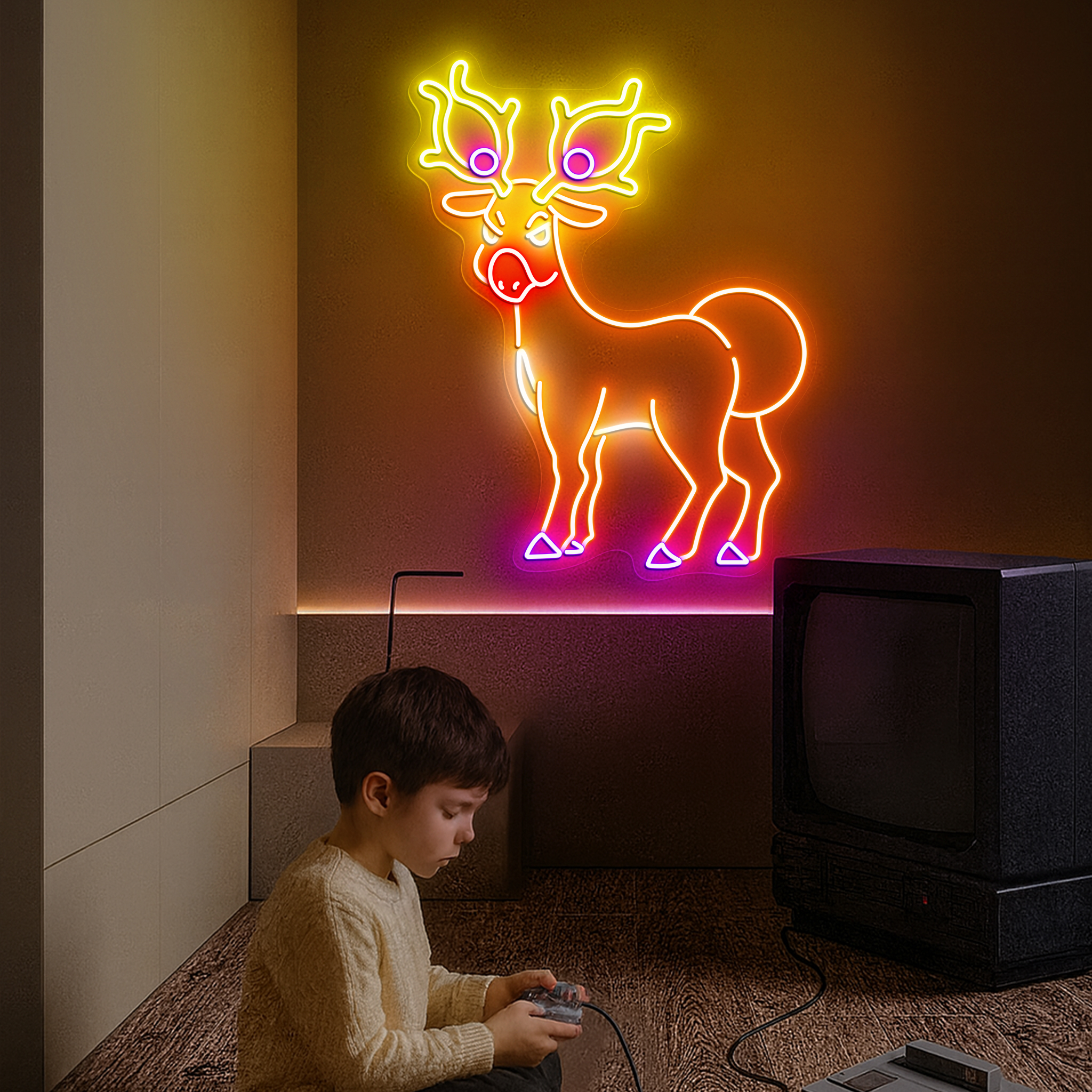 Pokemon Stantler Neon Sign