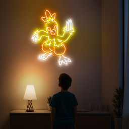 Combusken Pokemon Neon Signs