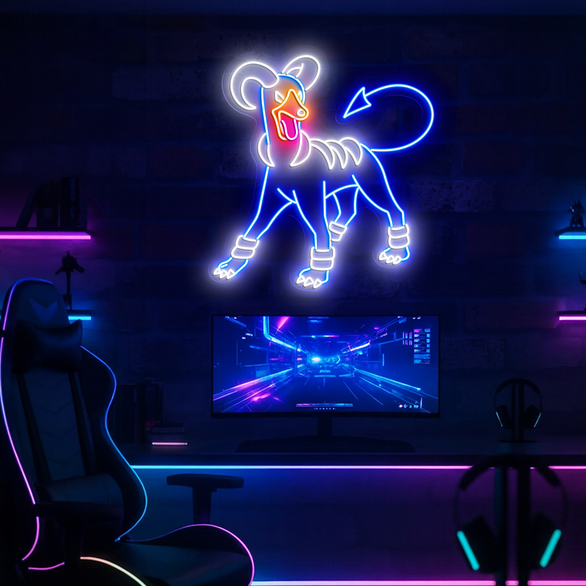 Houndoom Pokemon Neon Sign