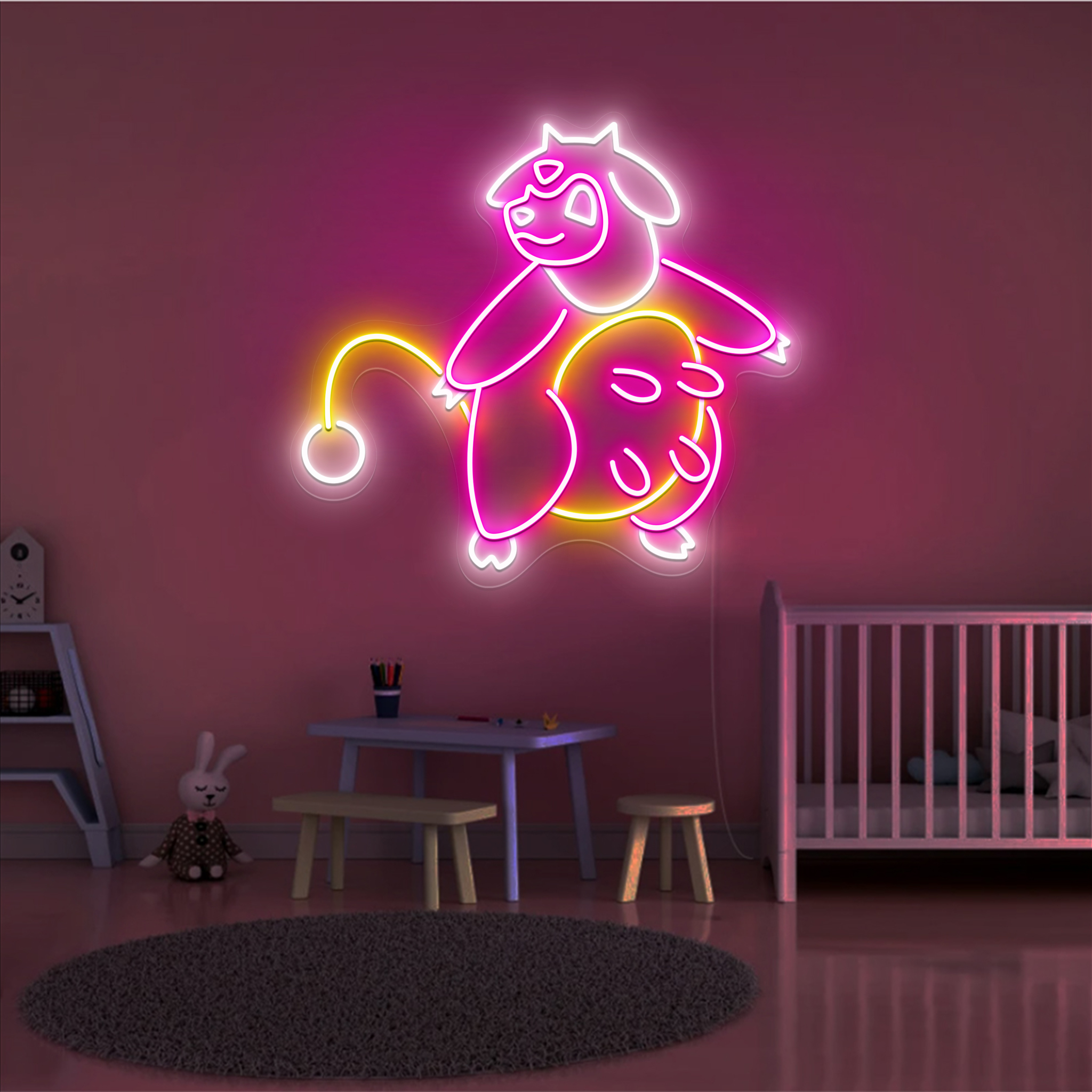 Miltank Pokemon Neon Sign