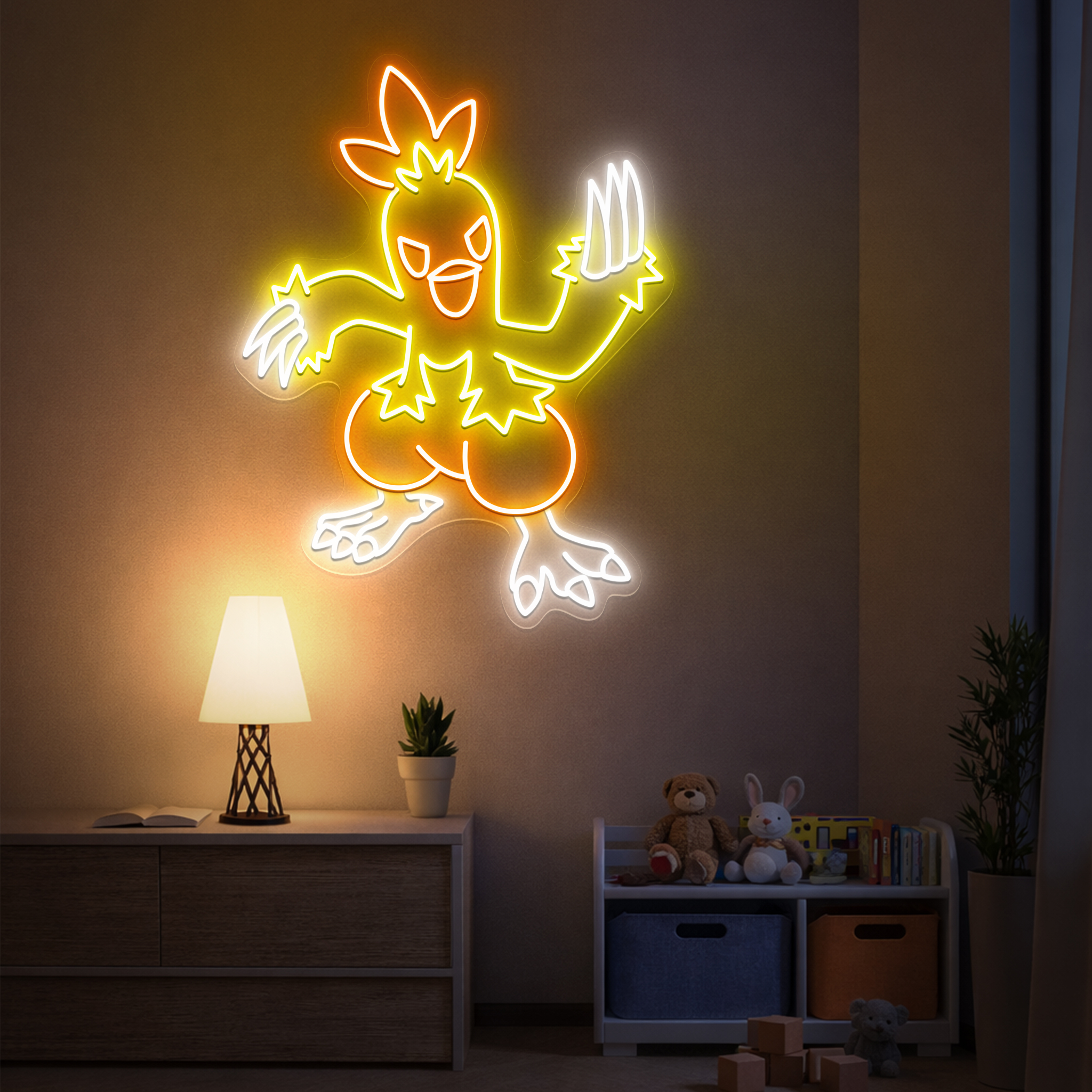 Combusken Pokemon Neon Signs