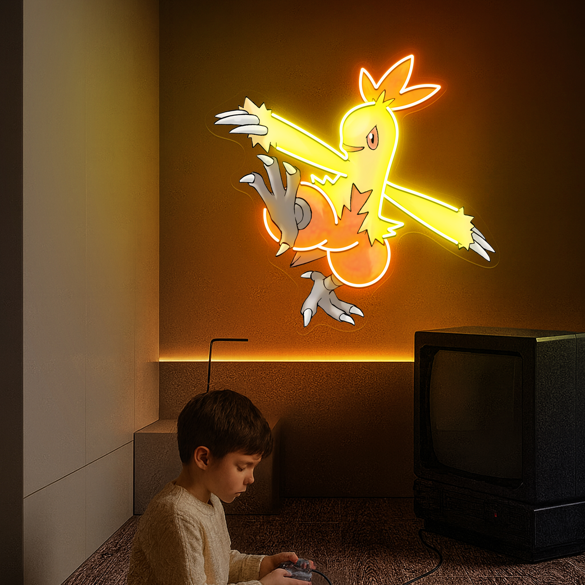 Combusken Pokemon UV Sign