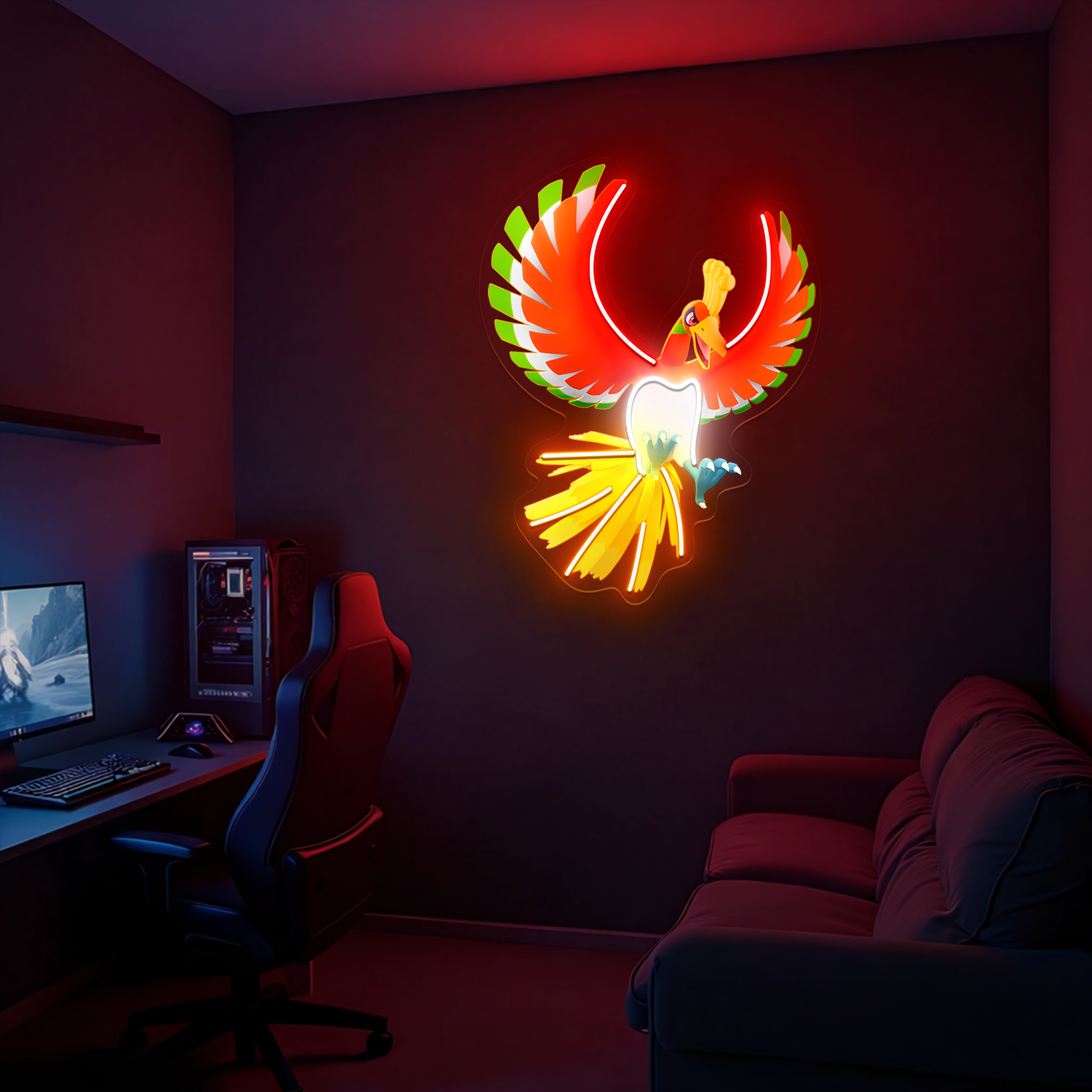 Ho-oh Pokemon UV Sign