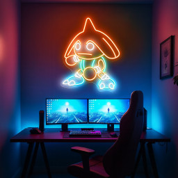 Hitmontop Pokemon Neon Sign