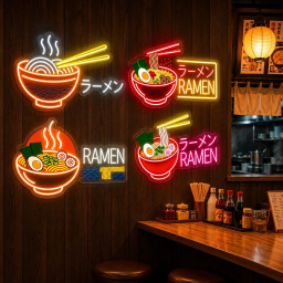 Cyril - Ramen Neon Sign, Japanese Restaurant Decor, LED Ramen Wall Art, Anime Ramen Neon Light, Ramen Shop Bar Kitchen Decor Sign