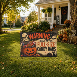 Halloween Lawn Sign|Halloween Candy Bar Lawn Sign|Trick or Treat Outdoor Halloween Decor|Halloween Yard Sign||Full Size Candy Bars|Halloween