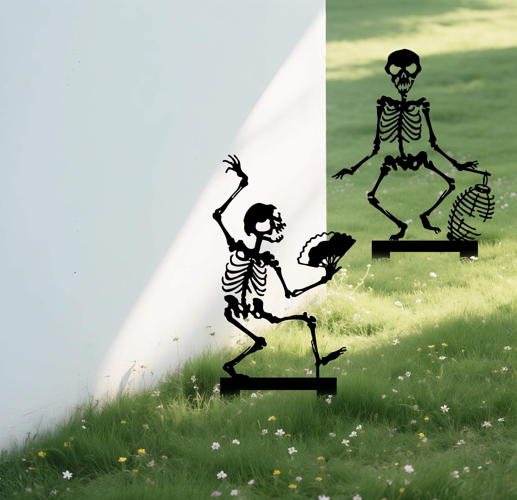 Skeleton Halloween Garden Sign, Halloween Outdoor Skeleton Decor, Funny Halloween Yard Art, Halloween Yard Stakes,Halloween Metal lawn Sign
