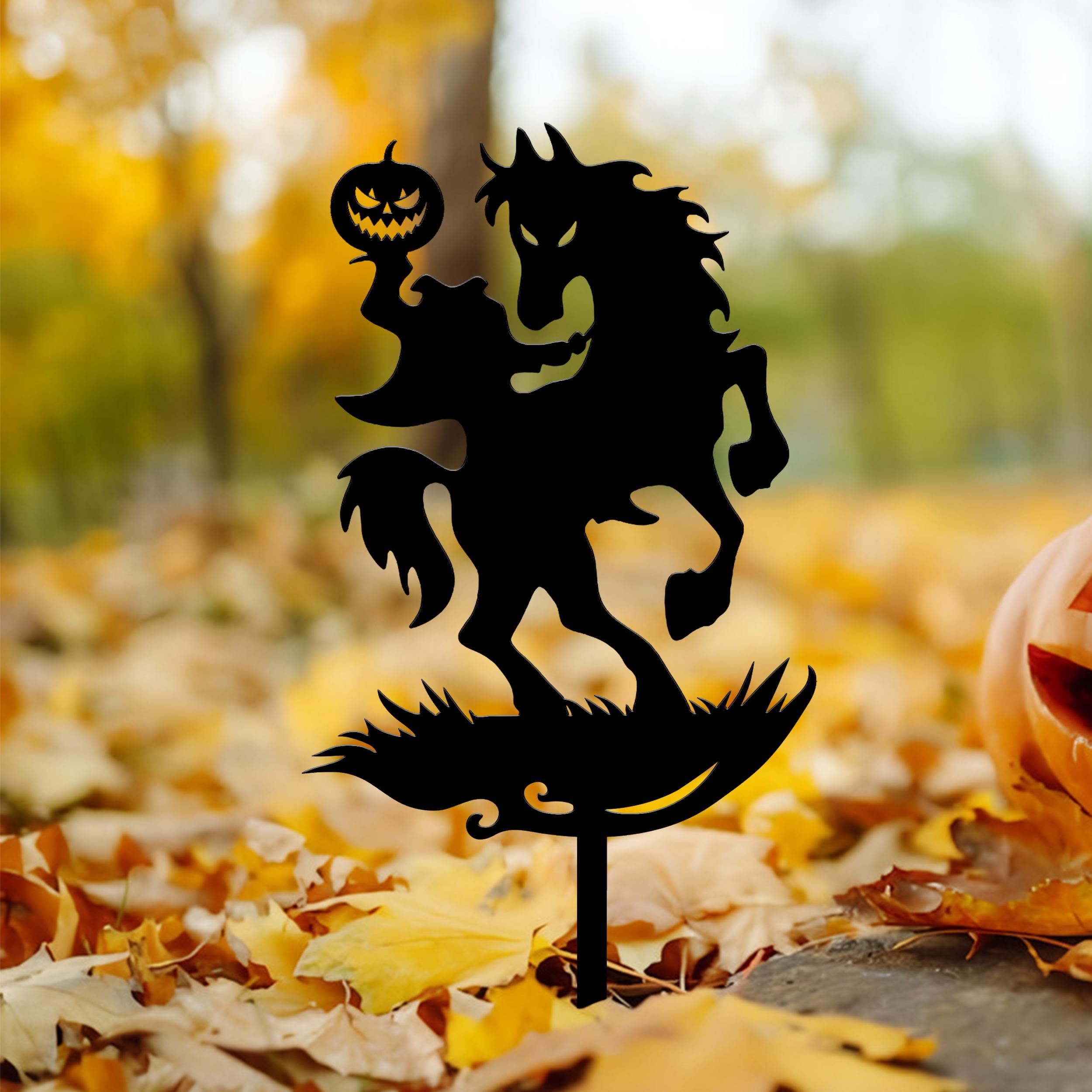 Headless Horseman Metal Yard Stake, Halloween Garden Stake, Halloween Garden Art, Spooky Decor, Outdoor Halloween Decor, Halloween Gifts