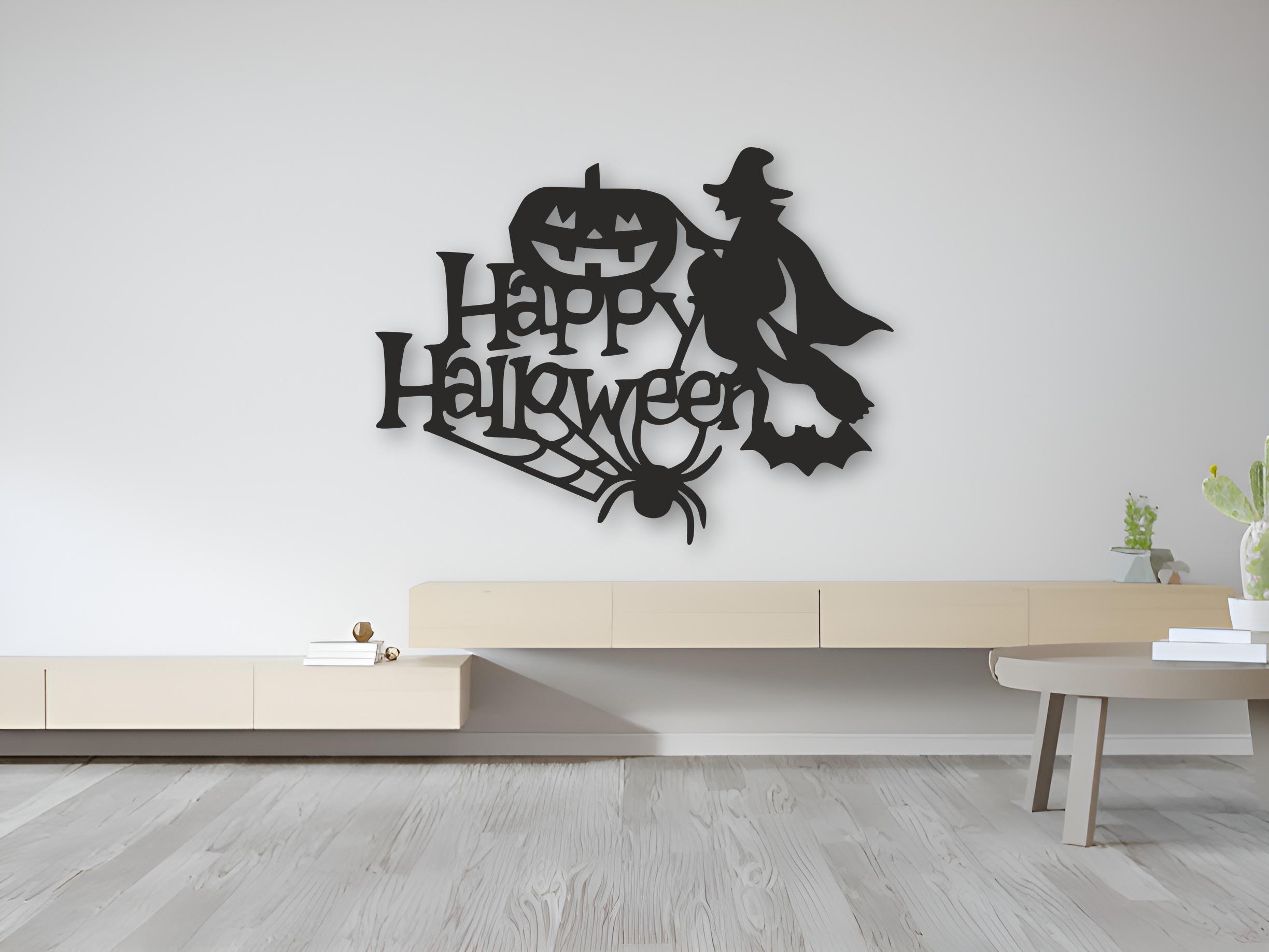 Metal Happy Halloween Sign – Halloween Wall Hanging Decor