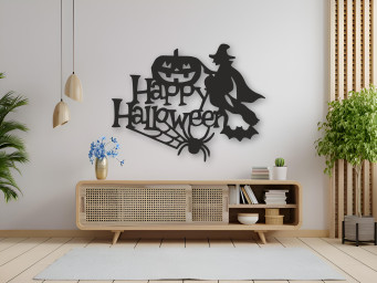 Metal Happy Halloween Sign – Halloween Wall Hanging Decor