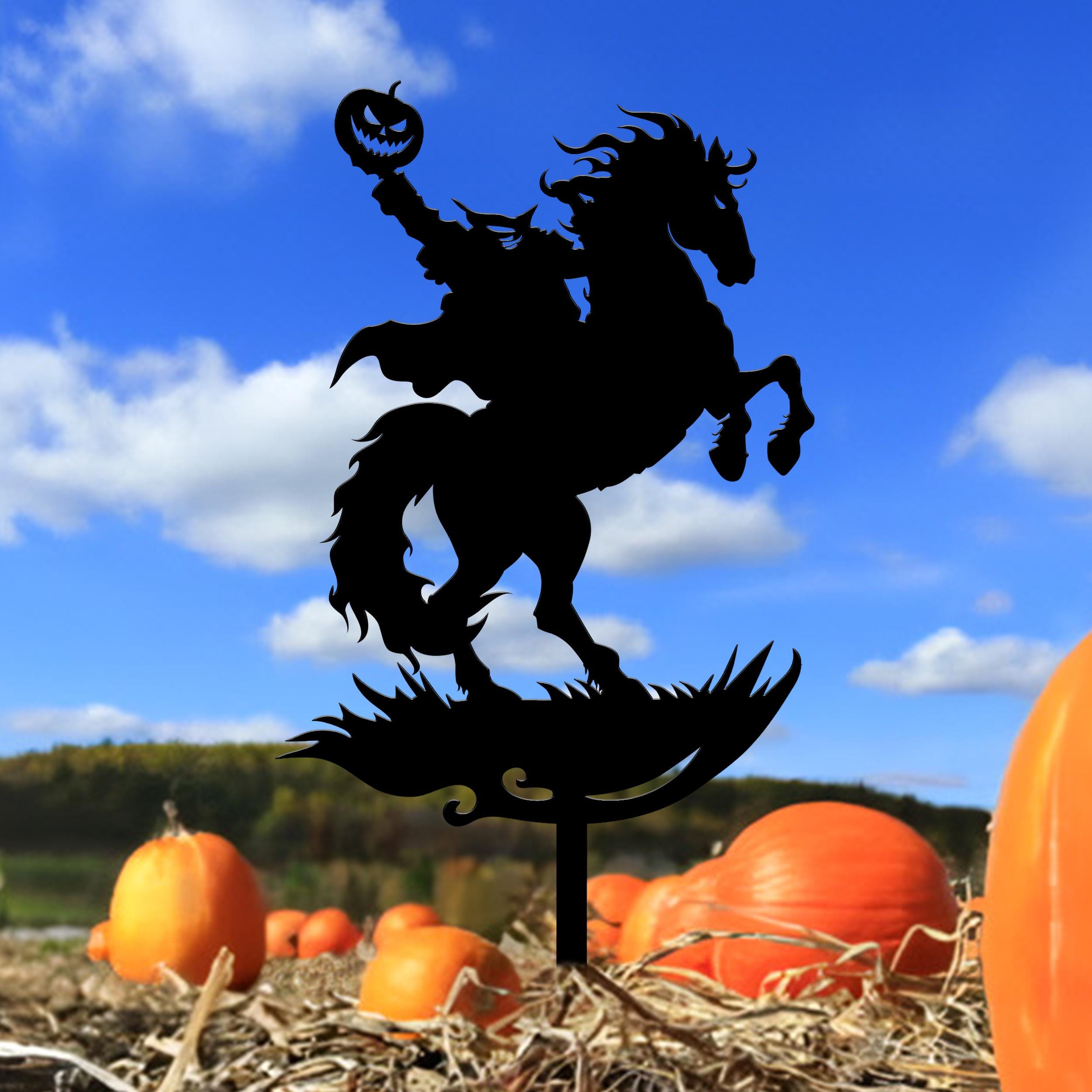 Headless Horseman Metal Yard Stake, Halloween Garden Stake, Halloween Garden Art, Spooky Decor, Outdoor Halloween Decor, Halloween Gifts