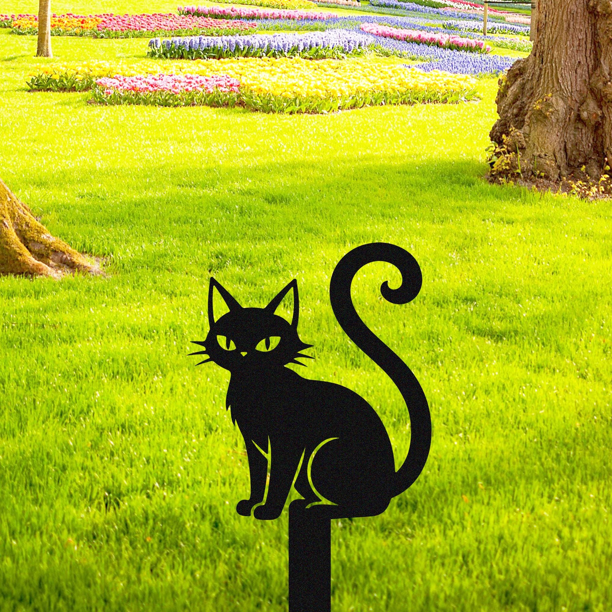 Metal Halloween Garden Stake,Pumpkin Ghost Cat Sign,Halloween Yard Decor,Halloween Gift,Funny Outdoor Decor,Lawn Sign,Trick Or Treat Decor