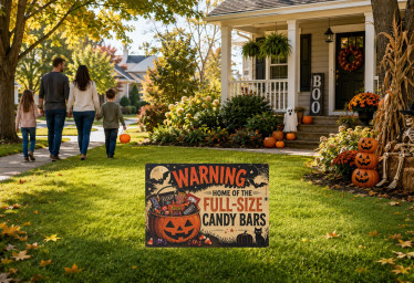 Halloween Lawn Sign|Halloween Candy Bar Lawn Sign|Trick or Treat Outdoor Halloween Decor|Halloween Yard Sign||Full Size Candy Bars|Halloween