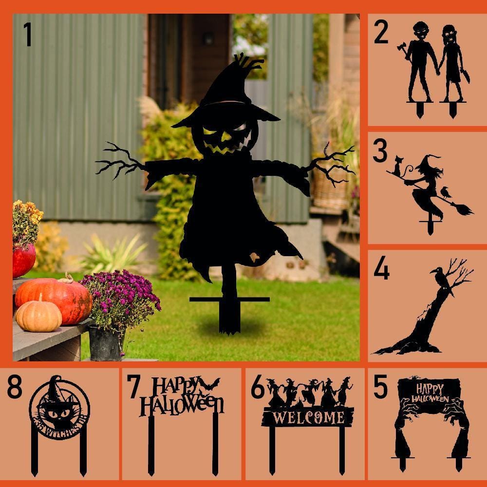 Custom Halloween Metal Garden Stake, Halloween Wall Art, Every Garden Steel Sign, Halloween Gift, Spooky Garden Decor, Custom Christmas Gift